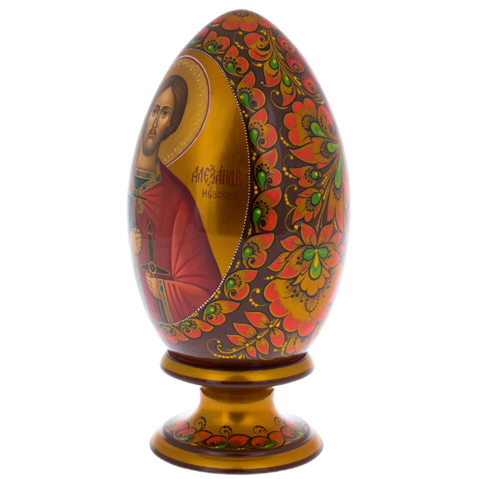 Яйцо-икона с ликом "Иисус Христос" Хохлома