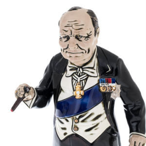 Статуэтка из фарфора и карельской березы "Уинстон Черчилль"