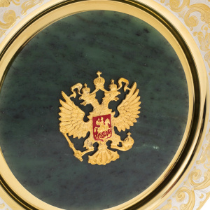 Декоративная тарель "Герб РФ" средняя, Златоуст