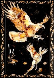 Нарды из янтаря "Охота на фазана"