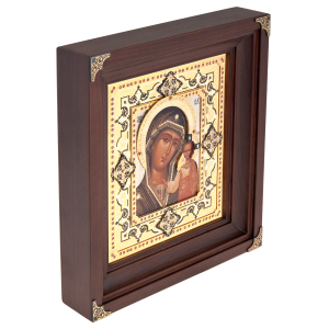 Икона с гравировкой "Богородица Казанская" Златоуст