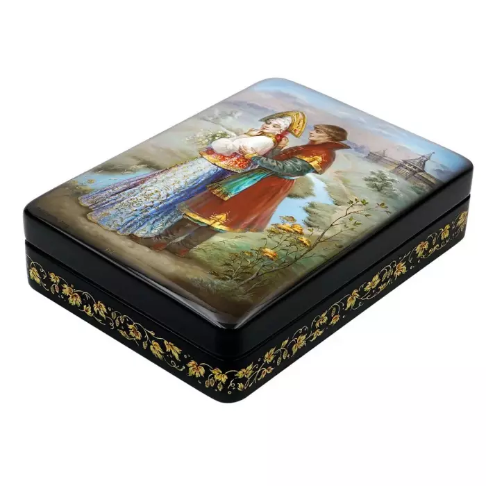 Шкатулка "Парочка" Шиковная, Федоскино
