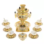 Чайный набор с самоваром "Чаепитие" на 6 персон, Златоуст