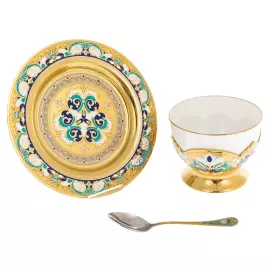 Чайный набор с самоваром "Чаепитие" на 6 персон, Златоуст