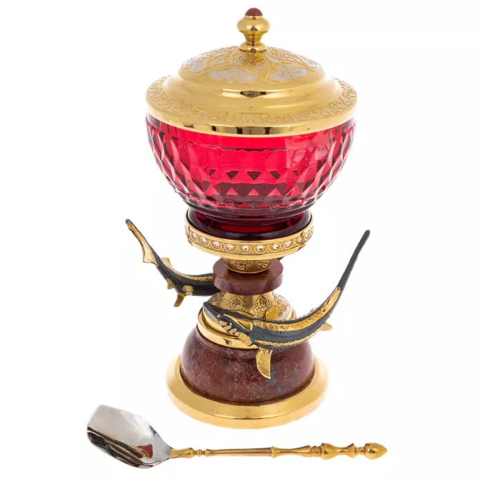 Икорница "Дары моря" на яшме, Златоуст