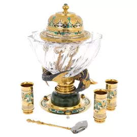 Икорный набор на нефрите "Посейдон" на 3 персоны, Златоуст