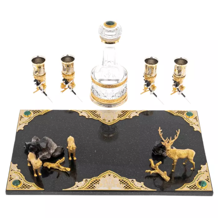 Набор для водки "Волки" на 4 персоны, Златоуст