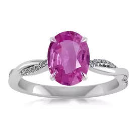 Розовый необработанный сапфир из Мадагаскара 2.60 карата – 10x8 мм