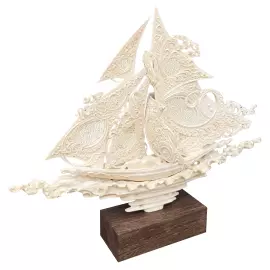 Высокохудожественная скульптура из бивня мамонта "Ветер перемен"