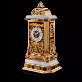 Часы из тигрового глаза и бронзы "Archimede"