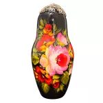 Матрешка-медовница из стекла "Тагильский розан" с филигранью