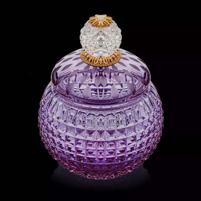 Шкатулка хрустальная "Luce" фиолетовая