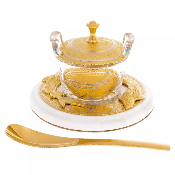 Икорница с крышкой "Кадка" Златоуст