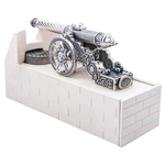 Набор кабинетных аксессуаров из серебра "Пушка" с ручкой, чернильницей и зажимом