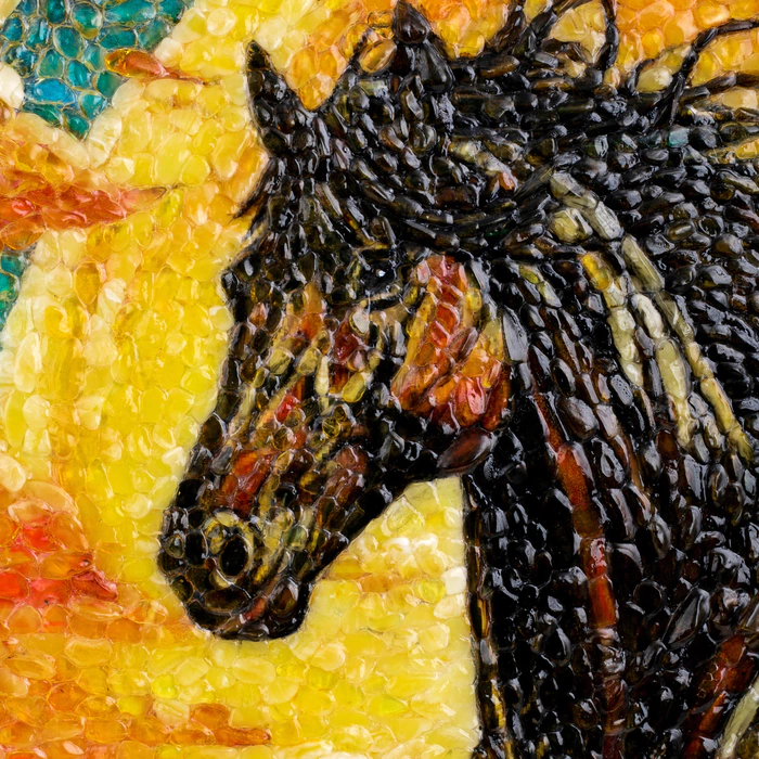 Amber painting "Arabian Horse"