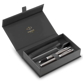 Набор перьевой и шариковой ручки Parker IM Stainless Steel CT с чехлом