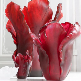 Хрустальная ваза "Tulip small" 17 см, красная