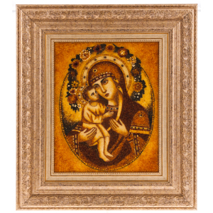 Икона из янтаря "Божья Матерь Владимирская"