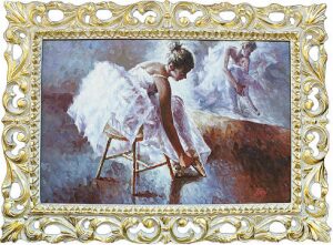 Картина "Балерина на стуле у зеркала"