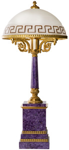 Настольная лампа "Ампир" из чароита