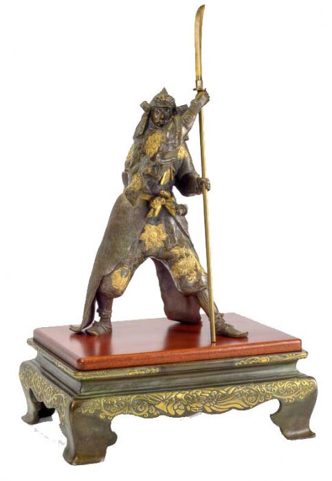 Скульптура бронзовая "Самурай с копьем"