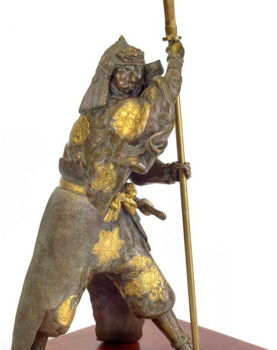 Скульптура бронзовая "Самурай с копьем"