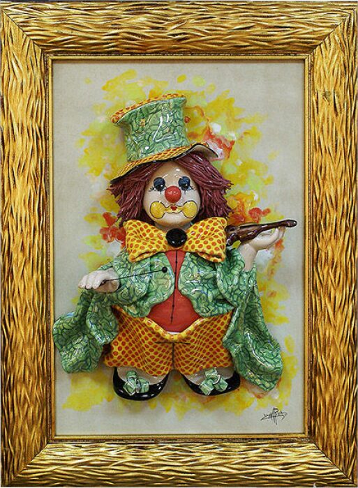 Картина прямоугольная "Клоун со скрипкой"
