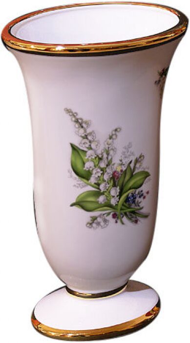 Ваза для цветов, белая с рисунком ландыш - [арт.014-12-535], цена: 30600  рублей. Эксклюзивные настольные, вазы для цветов в интернет-магазине  подарков LuxPodarki.